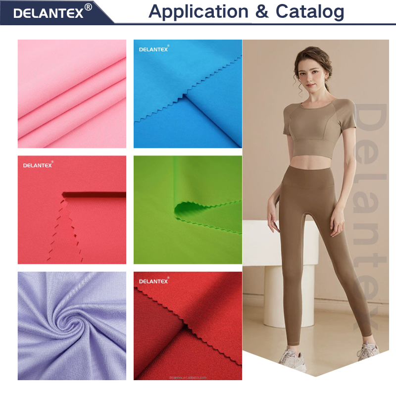 Delantex 78%Nylon 22%spandex Horizontal Stripe Cooling Fabric for Activewear