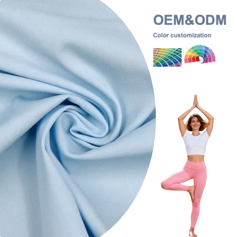 Delantex Sky Blue Yoga Suit Fabric High Quality Anti-static Material