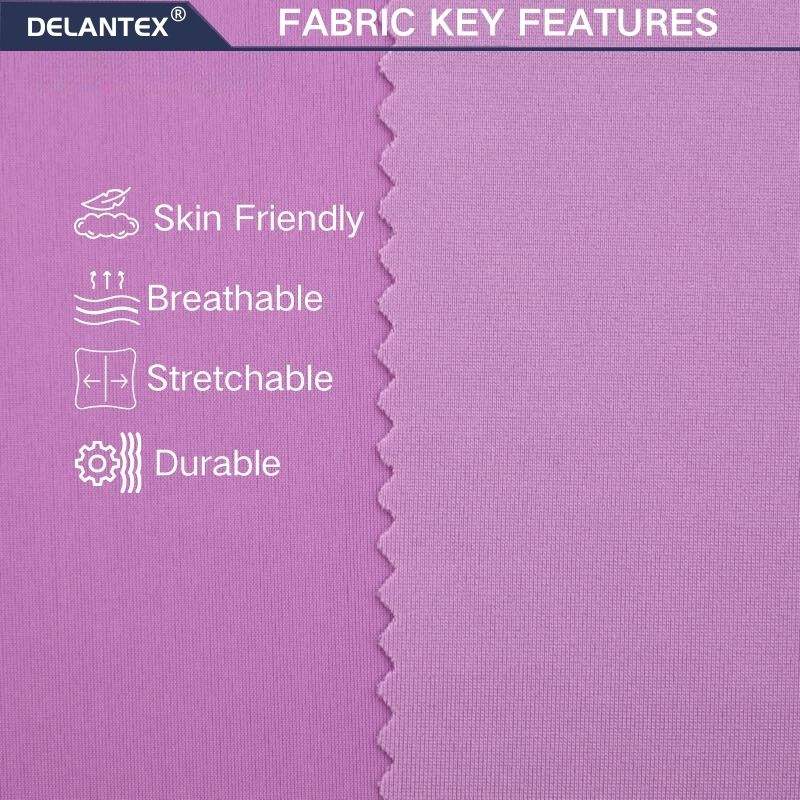 Delantex ANTIMICROBIAL Knitted Polyester Spandex Fabric Elastic Fabric for Yoga Leggings Sportswear and Swimwear