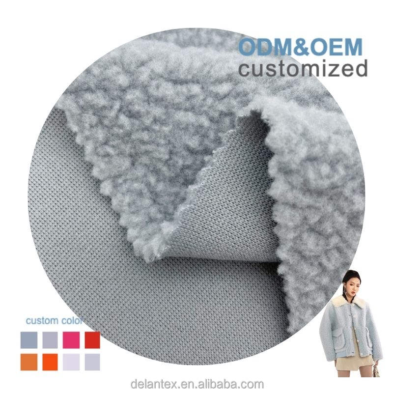 Grayish Blue 2 Way Stretch Sherpa Fleece Fabric Wholesale