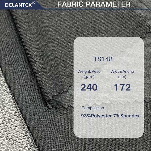 Delantex Hot Sale Manufacture Polyester Spandex Fabric 4 Way Stretch Fabric Suiting Activewear Yoga Stretch Knitted Fabric