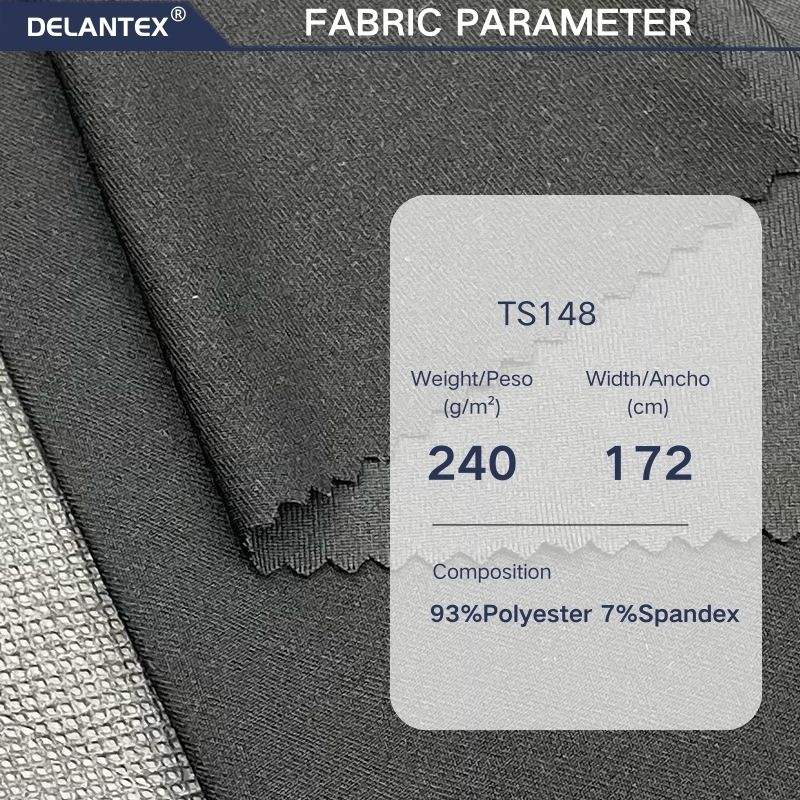 Delantex Hot Sale Manufacture Polyester Spandex Fabric 4 Way Stretch Fabric Suiting Activewear Yoga Stretch Knitted Fabric