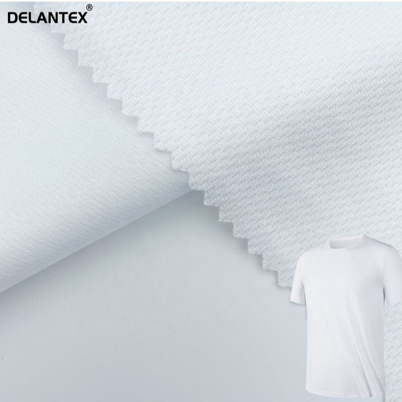 Delantex 100% Polyester White Sports Jersey Mesh Fabric for Sport Shirt Manufacturing
