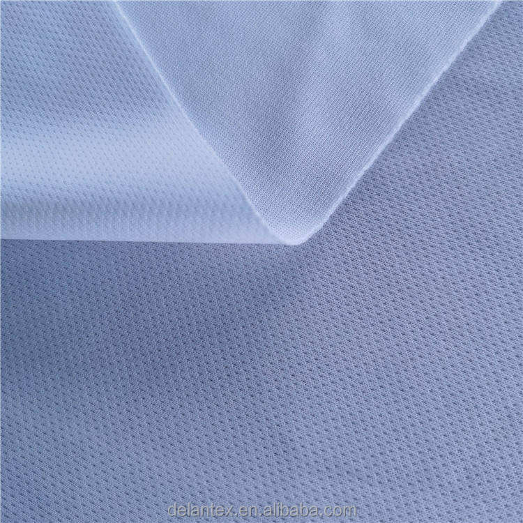 Delantex 100%polyester Knitted Mesh Breathable and Anti Shrink T-shirt Fabric
