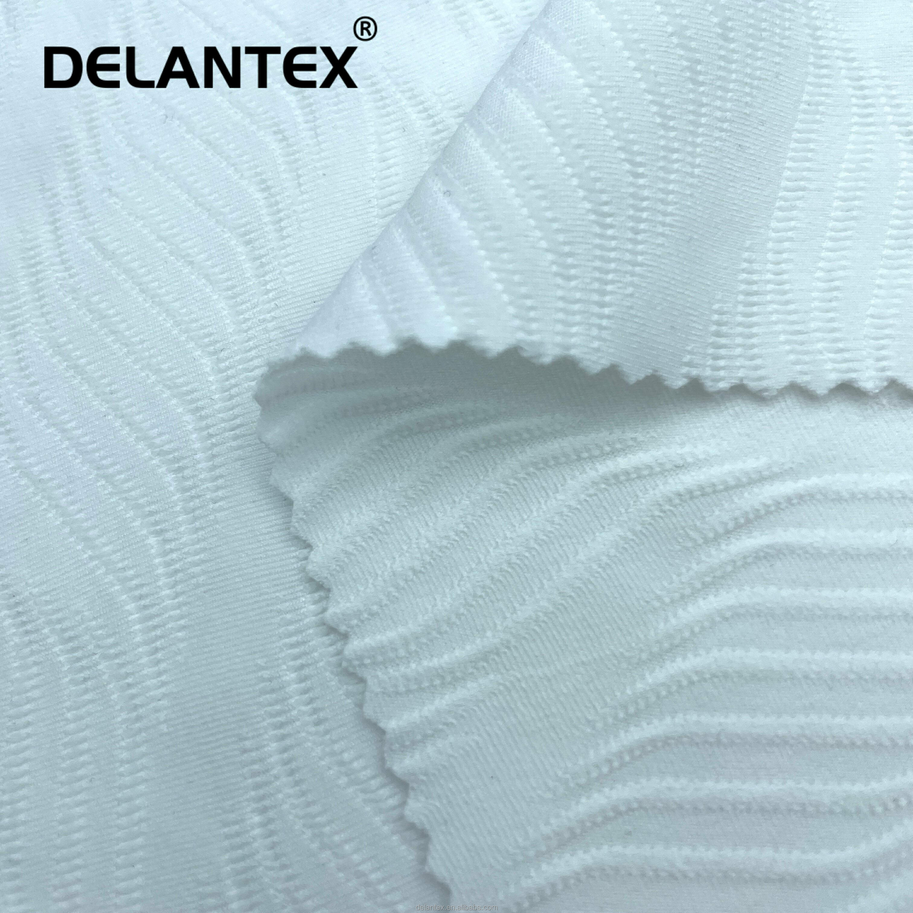 Delantex 170cm 220gsm 95%polyester 5%spandex Jacquard Vertical Pattern Needle Hole butterfly Elastic Mesh Breathable Wear Fabric