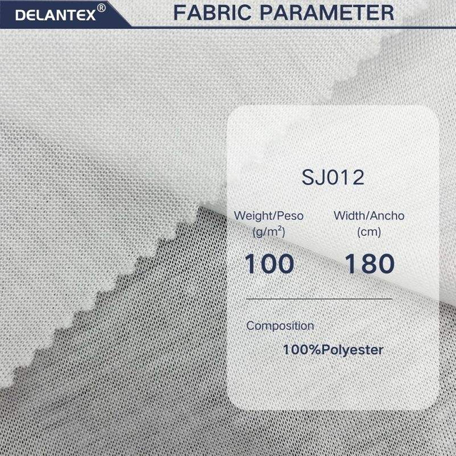 Delantex White Skin Friendly 100% Polyester Yarn Jersey Fabric for Lining and Sunscreen Clothing