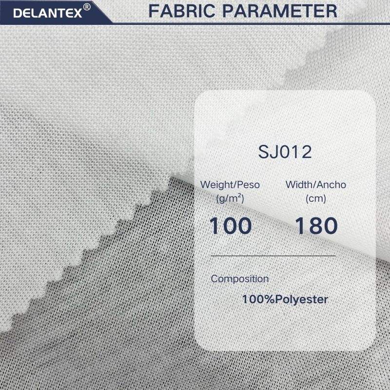 Delantex White Skin Friendly 100% Polyester Yarn Jersey Fabric for Lining and Sunscreen Clothing