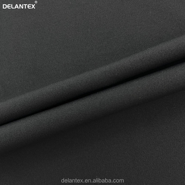 Delantex Black 70nylon 30spandex Solid Breathable Interlock Fabric for Sportswear