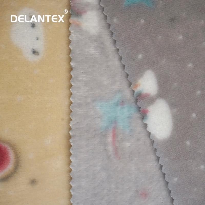 Delantex China Wholesale Soft 100% Polyester Coral Polar Fleece Brushed Print Fabric Free Sample