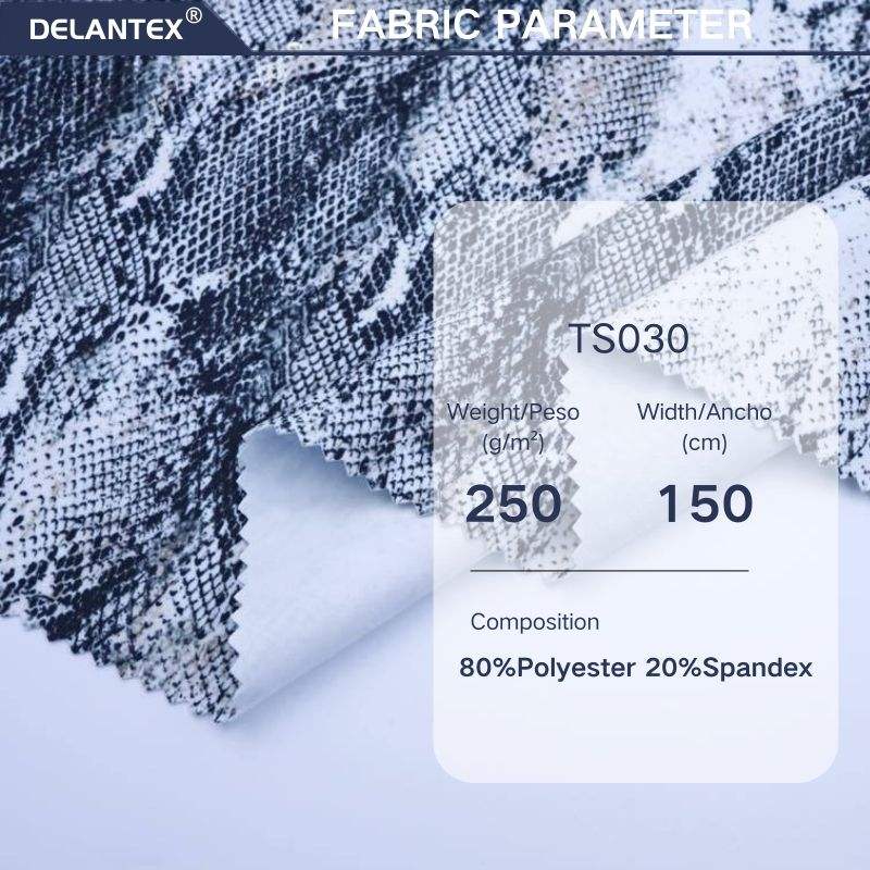 Delantex Snake-Printed Synthetic PU Leather Yoga Fabric for Girls Stretch Leggings and Swimwear Interlock Style for Sportswear