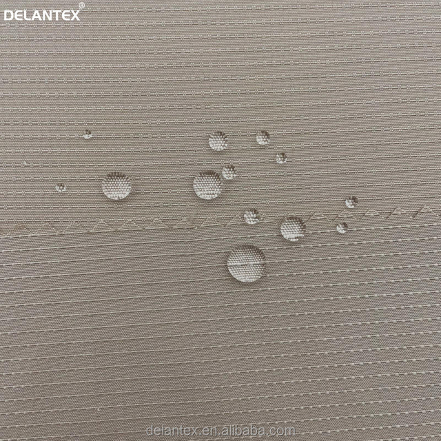 Delantex Anti-Static Water Repellent Brown Dobby Pongee Material 100% Polyester for Girls' Outdoor Garments