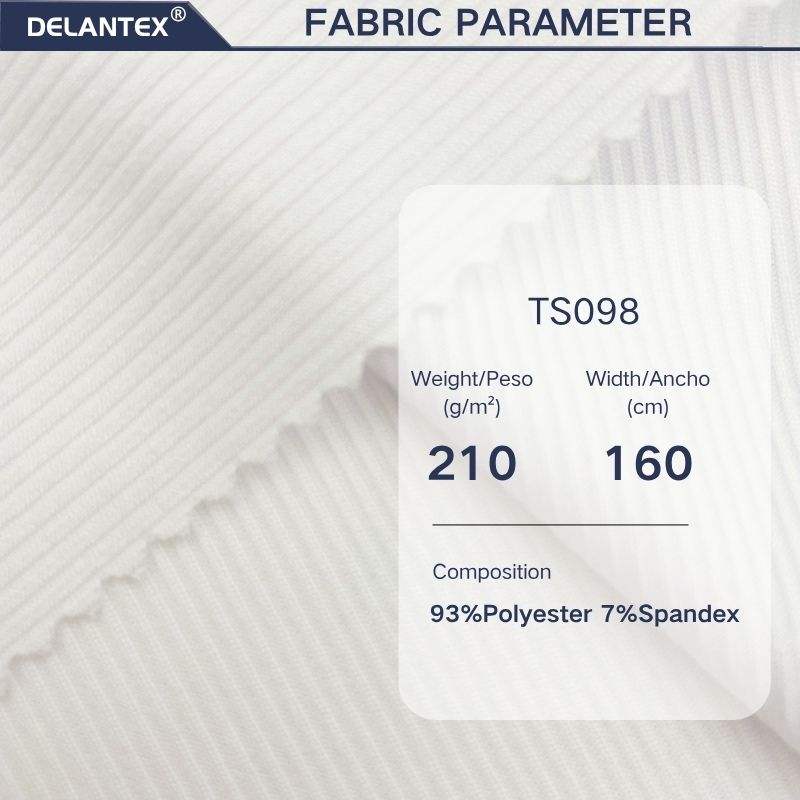 Delantex Hot Sale 2*2 Small Pit White Rib Jersey Fabric for T-shirt Free Sample