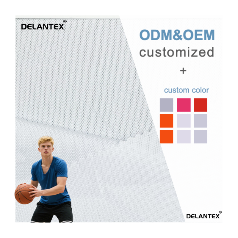 Delantex Good Quality Polyester Dry Fit Bird Eye Mesh Fabric for Sportswear
