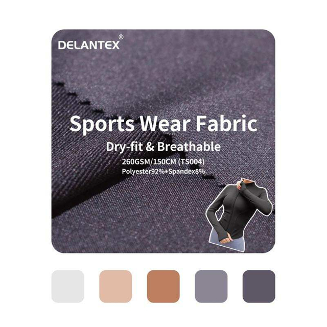 Delantex 130gsm 200gsm 250gsm Good Quality Spandex Knit Satin for Skin Collection 88% Polyester 12% Spandex Yoga Sports Fabric