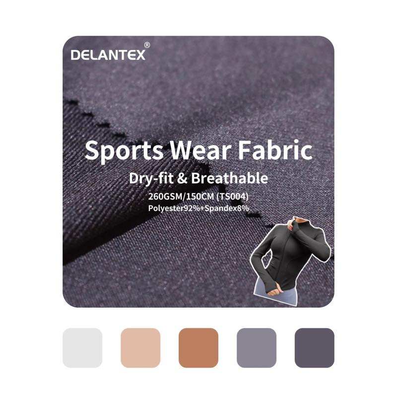 Delantex 130gsm 200gsm 250gsm Good Quality Spandex Knit Satin for Skin Collection 88% Polyester 12% Spandex Yoga Sports Fabric