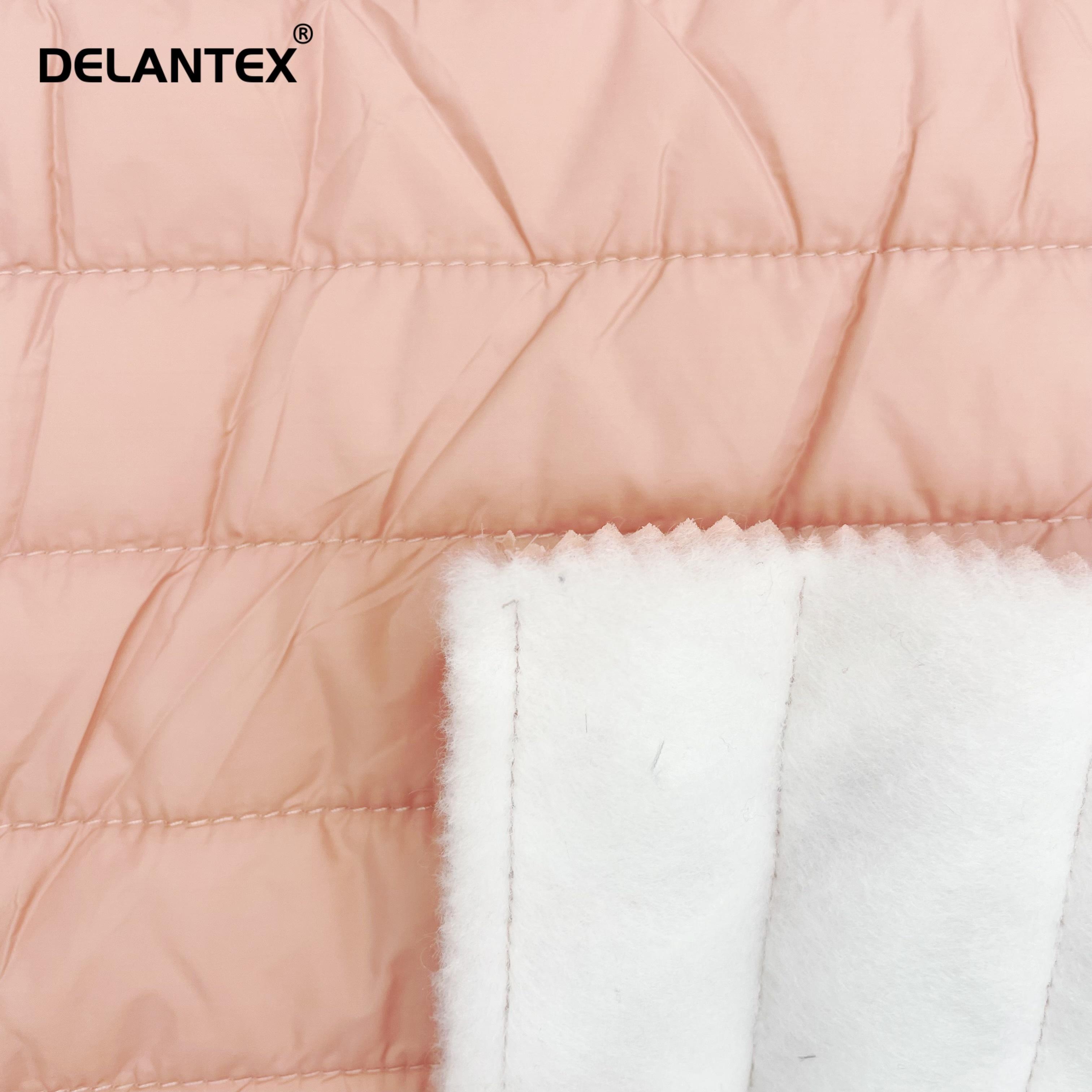 Delantex Wholesales 190GSM 80 Polyester 20 Nylon Fashion 2 Layers Comfortable Quilted Fabric for Winter Jacket