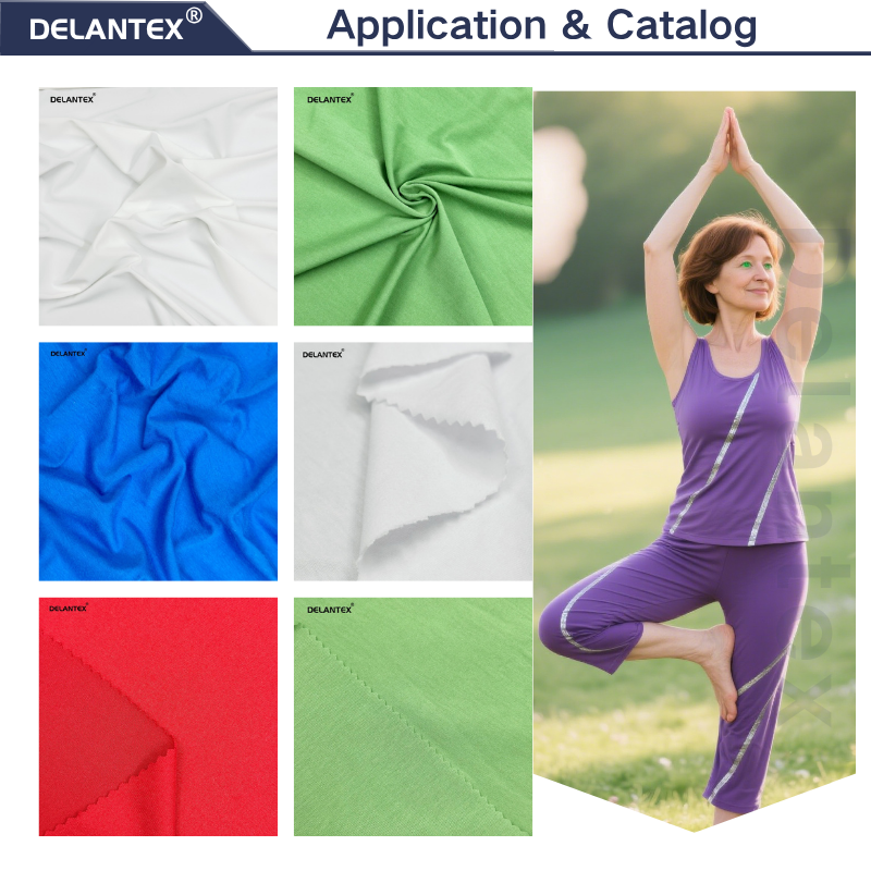 Delantex Soft Breathable Anti Pilling 95polyester 5spandex Jersey Leggings Fabric for Sale Double Jersey Fabric