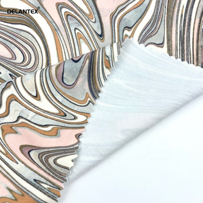 Plaid Printed Polyester Fabric Soft Smooth 4 Way Stretch Knit Fabric