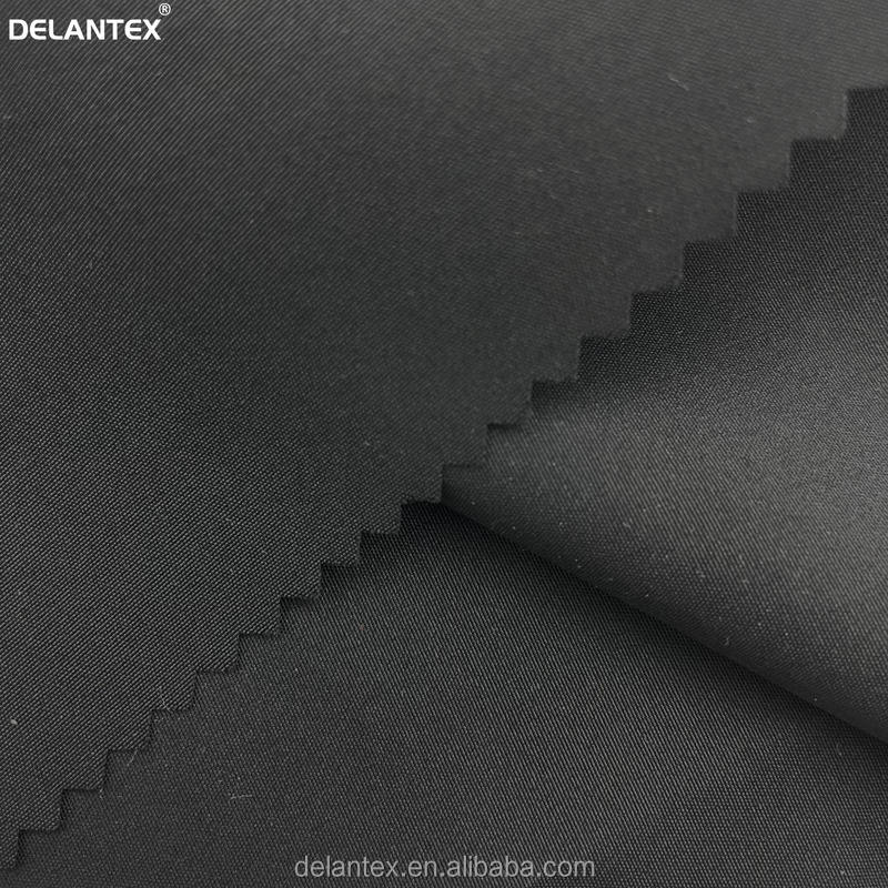 Delantex Skin Friendly Black Polyester Pongee Fabric for Garment with Factory Price