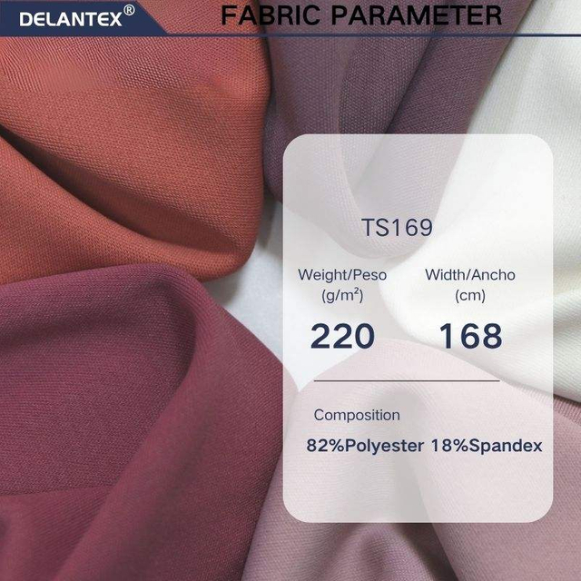 Delantex Stretch High-density 220GSM Breathable Polyester Spandex Fabric for Yoga Leggings Sportswear Material Free Sample
