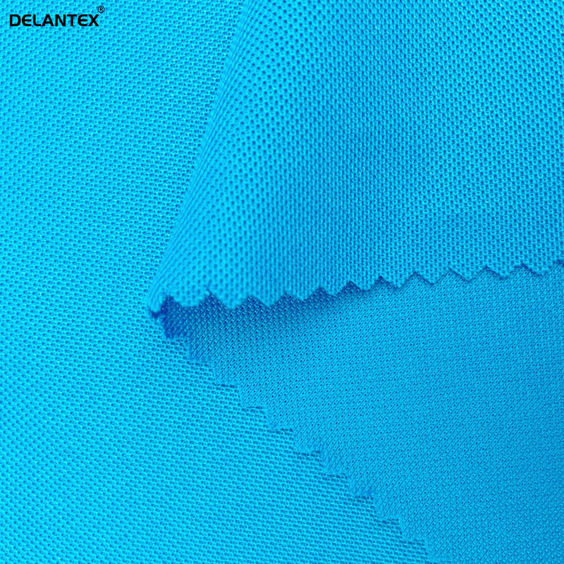Delantex 100% Polyester Knitted Pique Fabric for Breathable Polo T-shirt Tejido Pique 100 Poliester Fabric Free Sample