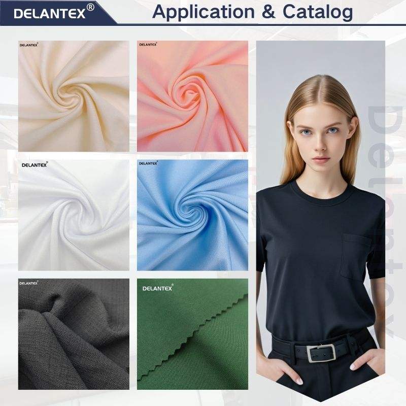 Delantex 85% Polyester 15% Spandex Yoga Elastic Interlock Fabric Quick-Dry Breathable for Sportswear Leggings 280gsm Plain Style