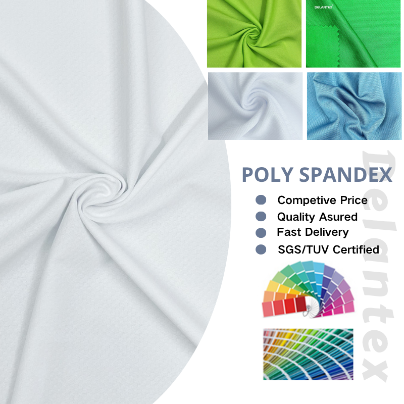 Delantex Sport Wear Material 100% Polyester Eyelet-Bird-Eye Mesh Fabric Knit for Clothing