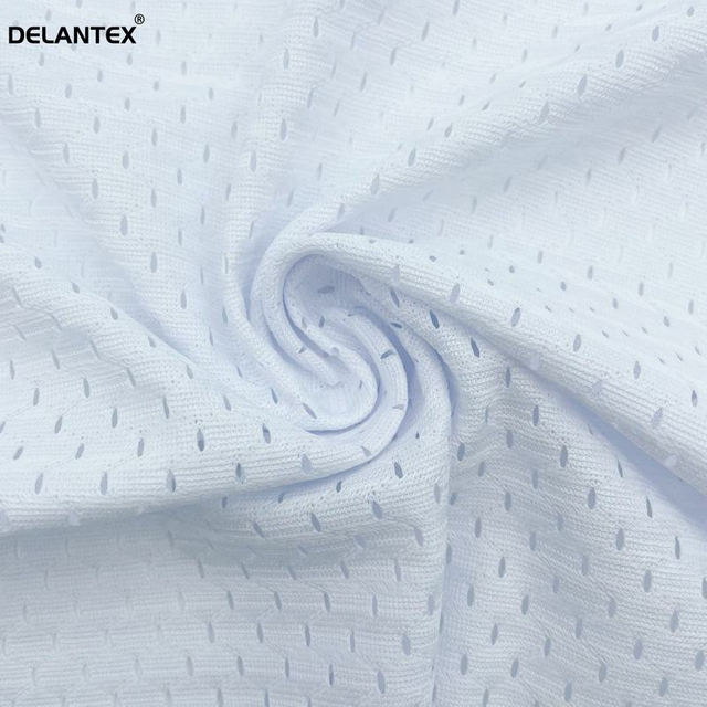 Delantex 100% Polyester Bird Eye Knit Jersey Knitted Mesh Stretch Fabric for Garments