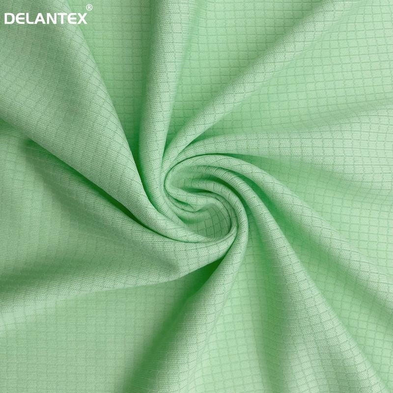 Delantex Moisture Wicking Breathable Plaid Checkered Mesh Jersey Fabric for T-shirt Free Sample