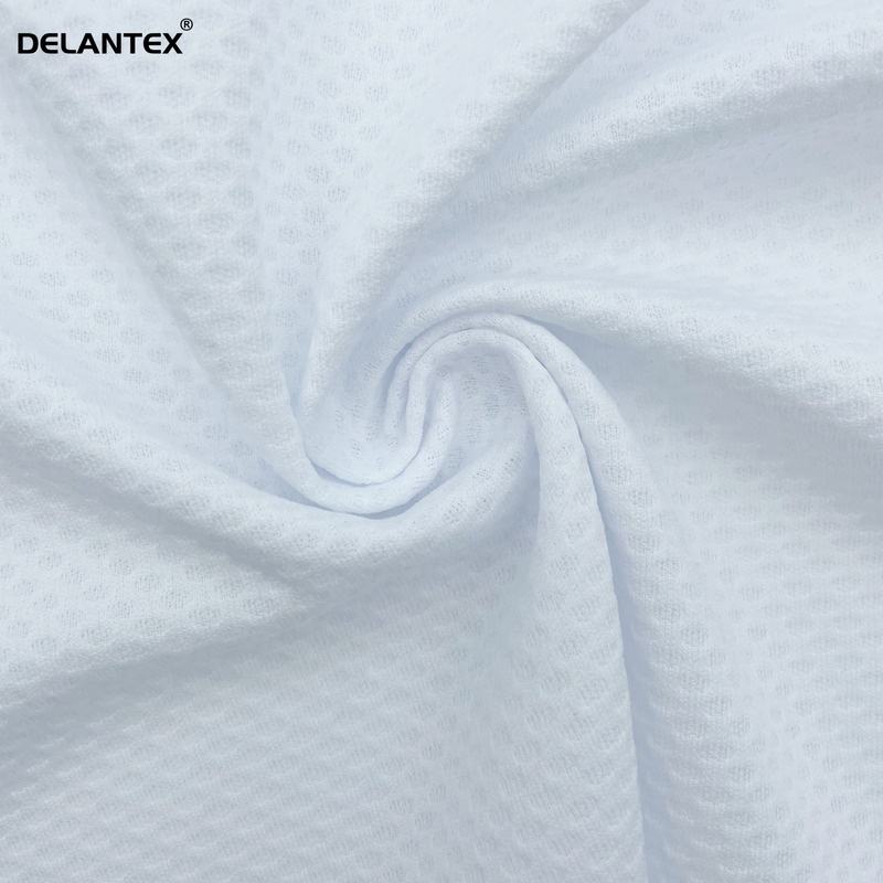 Delantex DTY 150GSM 186CM Polyester Knitted Honeycomb Mesh Fabric Sublimation for Sportswear Outdoor Wear