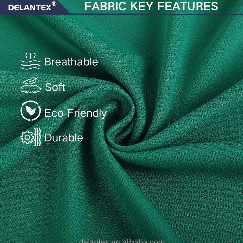 Delantex 100% Polyester Dry Fit White Sublimation Soccer Mesh Jersey Fabric for Soccer Wear Sports Uniforms SetFootball Shirt