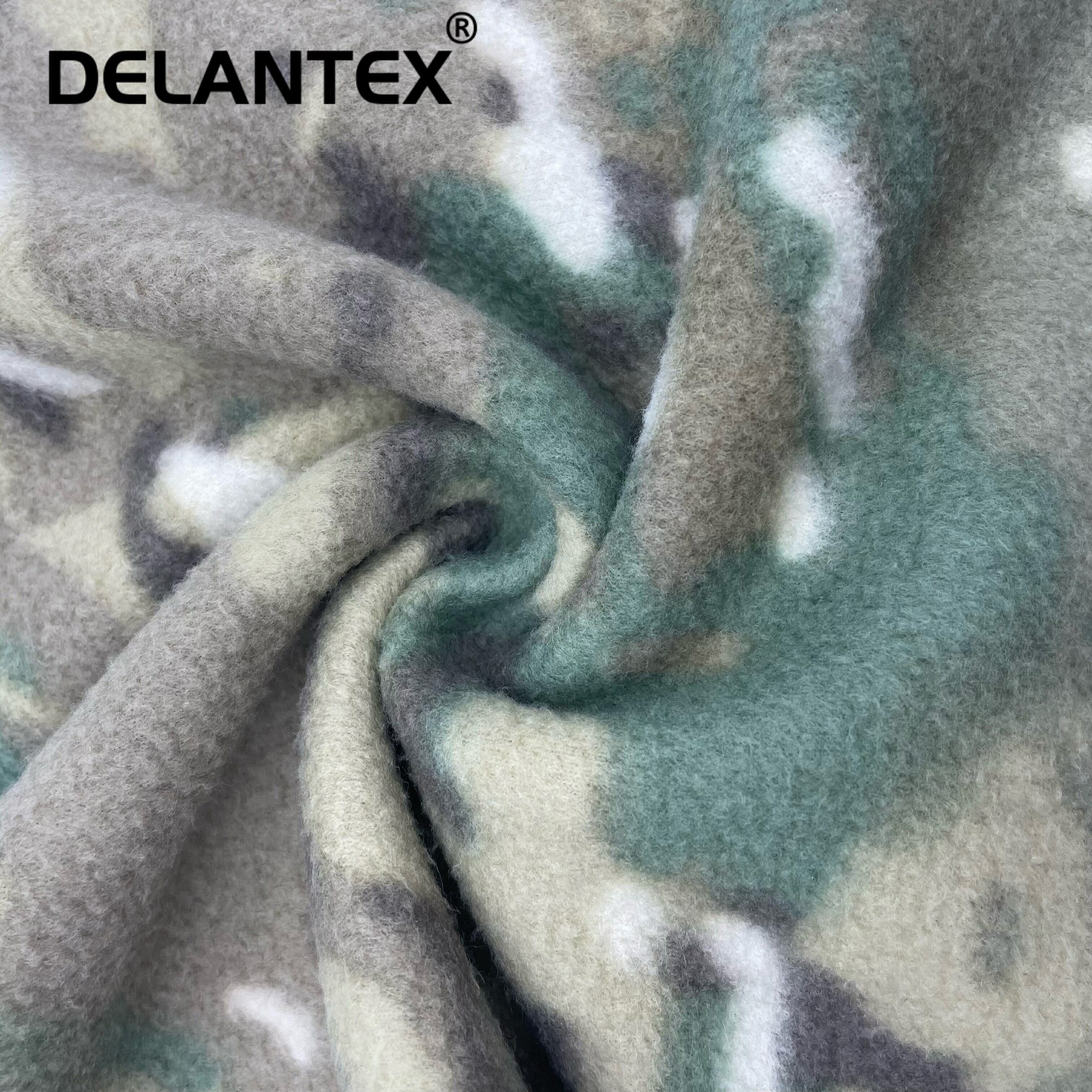 High Quality Knitted 320GSM Camo Polar Fleece Fabric Free Sample