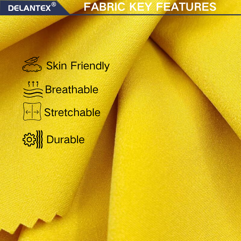 Delantex Antistatic 4 Way Stretch Fabric Workwear Polyester Spandex Fabric Antibacterial Medical Scrub Good Color Fastness