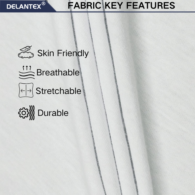 Delantex Moisture Wicking 62%Polyester 5% Spandex Stretchy Womens Fabric Wholesale Soft Touch Fabric Jersey