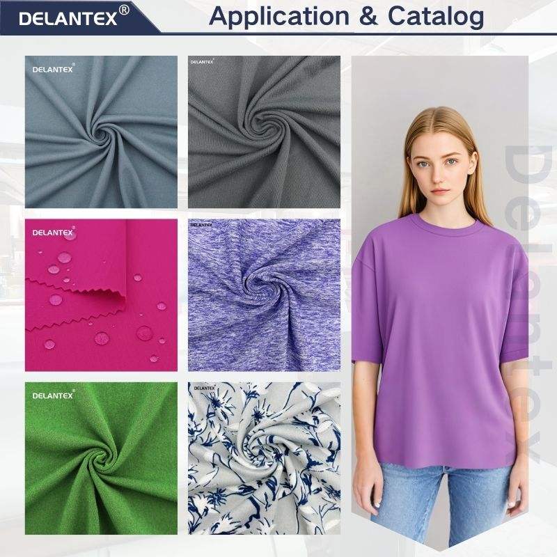 Delantex Super Soft 4 Way Stretch Double Brushed Jersey Fabric 100% Polyester for Girls' Sweatshirt Underwear Sleepwear Lining