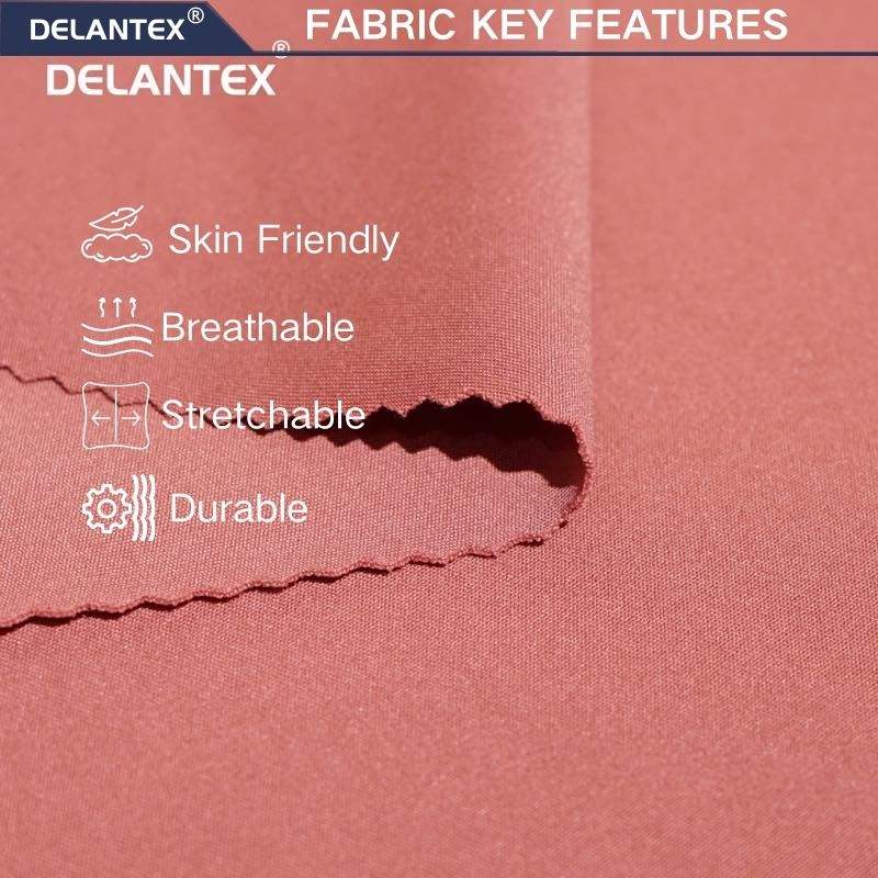 Delantex Plain Dyed Wick Fashion 88% Polyester 12% Spandex Stretch Knit Jersey Fabric Elastic Fabric for Sportswear
