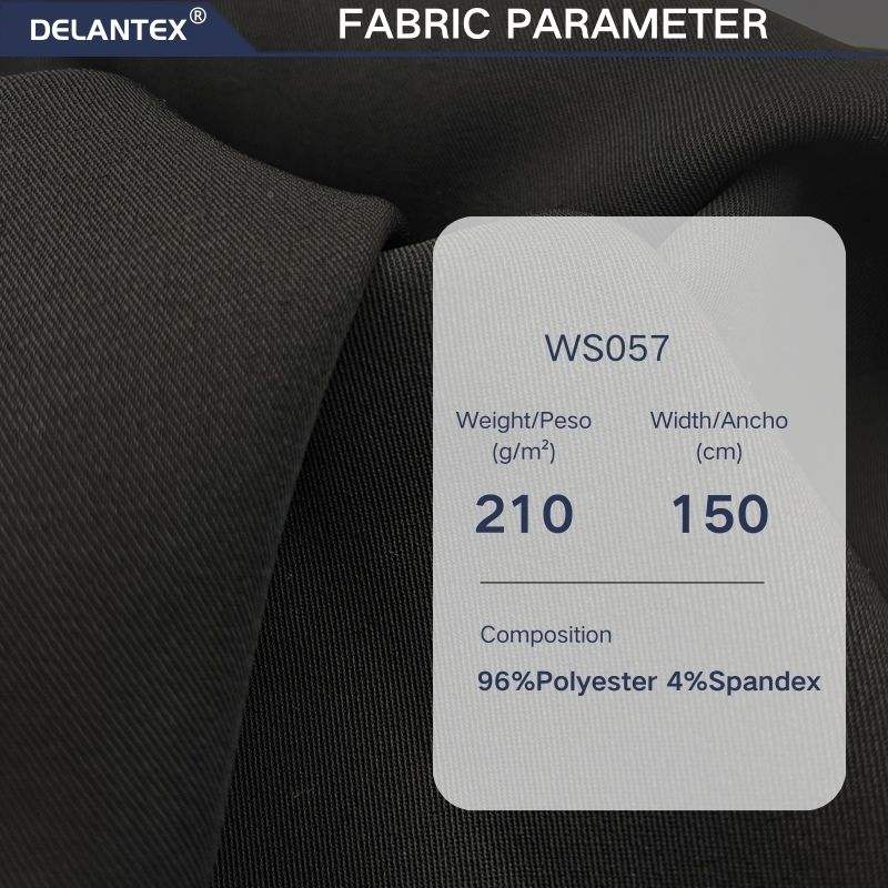 Delantex Woven Twisted 150D 96poly 4spandex Water Resistant 4 Way Stretch Twill Fabric for Leggings