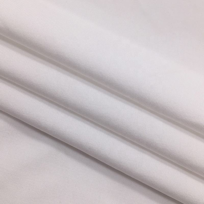 Delantex Fashion Top White GSM 200 Fabric for Elastic DTY Single Brush Knit Poly Spandex Jersey Fabric Free Sample