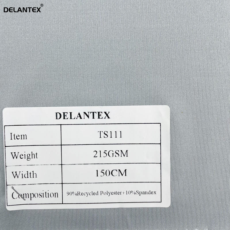 Delantex Sweatshirt Fabric 215GSM 90%recycled Polyester 10%spandex Breathable Wicking Fabric for T-shirt Free Sample