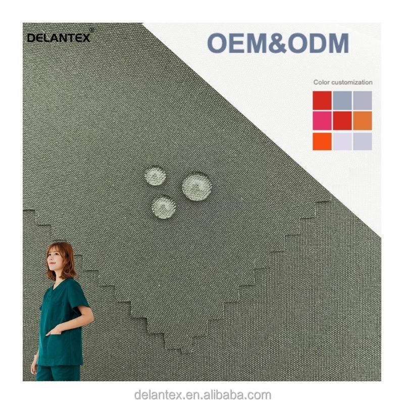 Delantex Customized Waterproof Four-way Stretch Jurly Antimicrobial Scrubs Fabric 125GSM