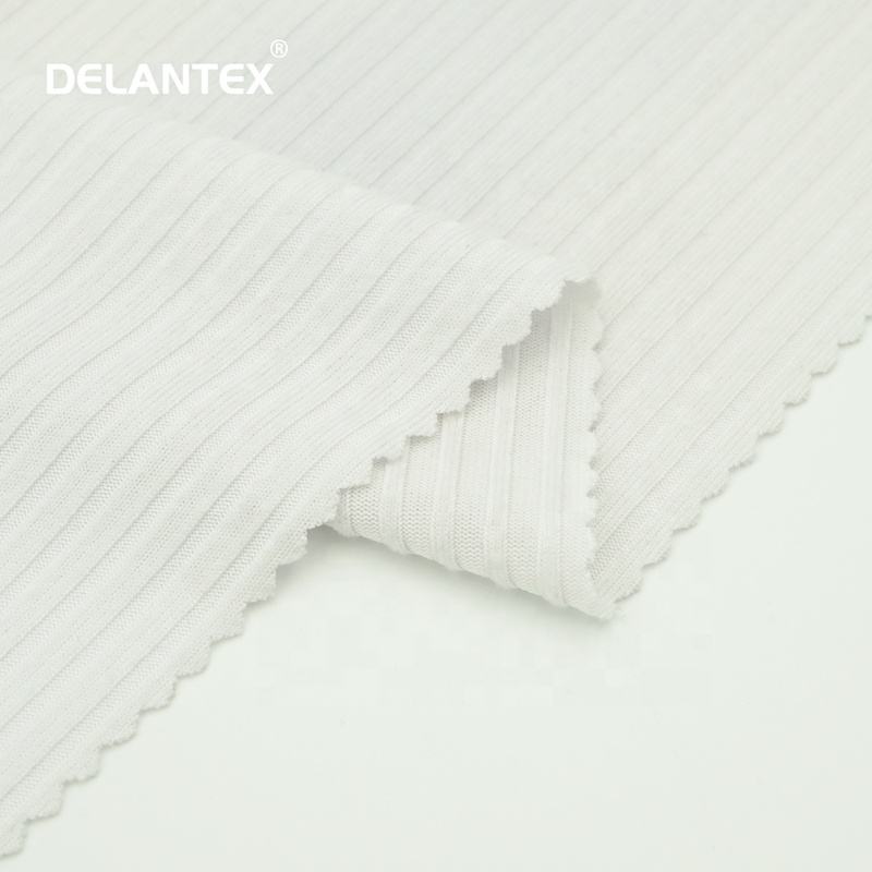 Delantex DTY 100% Polyester Brushed RIB Stretchy Fabric Jersey Spandex Material Cheap Price Underwear Outdoor Lining for Girls