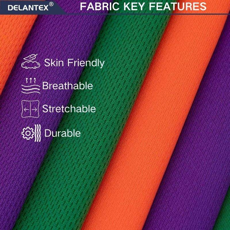 Delantex Coolmax Bird Eye Mesh T-shirt Fabric Breathable and Dry Fit for Sportswear