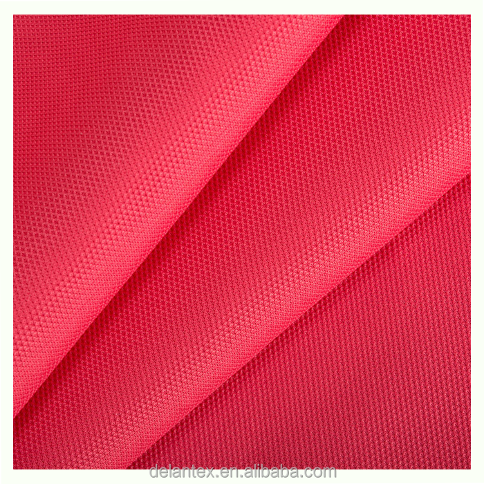 Delantex 100% Polyester Knitted Sportswear swiss Pique Fabric Polo Shirt Breathable French Pique Interlock Polo Mesh Fabric