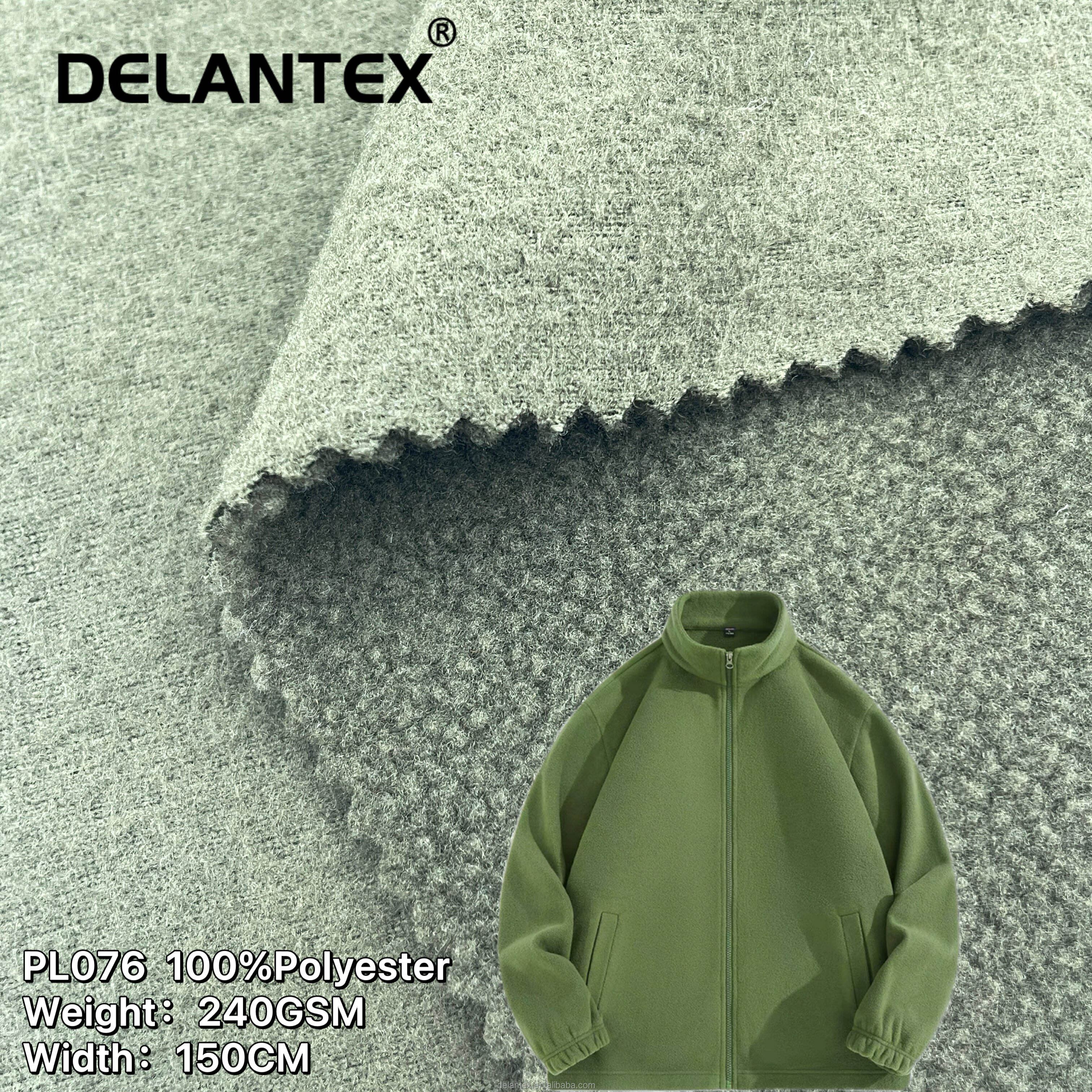 Delantex Double Side Brushed Anti Pill Fabric Cotton Fleece Sample for Winter Jacket