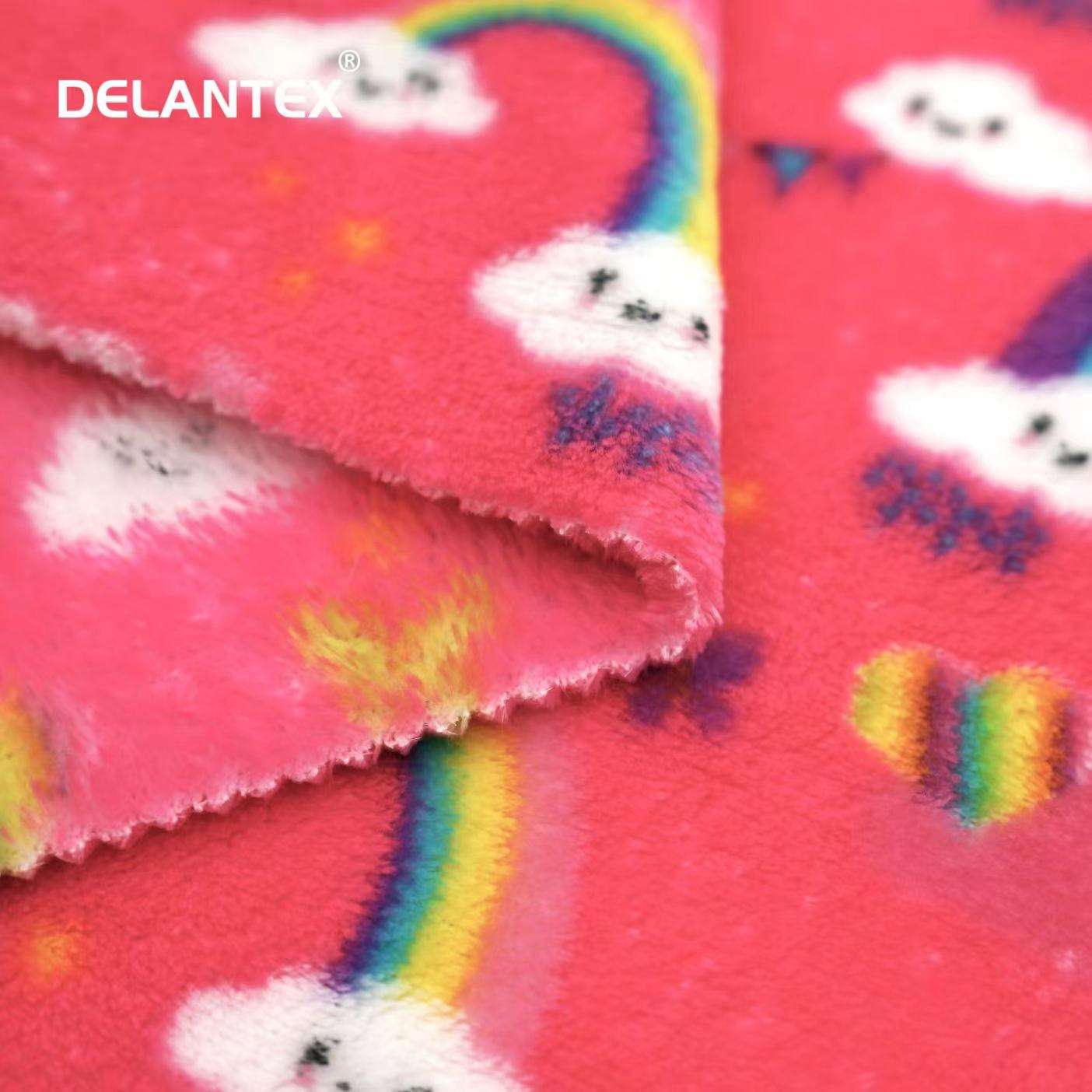 Delantex China Cheap Wholesale Custom Polyester Printed Fall Winter Brushed Flannel Fabric Manufacturer for Girl Flannels