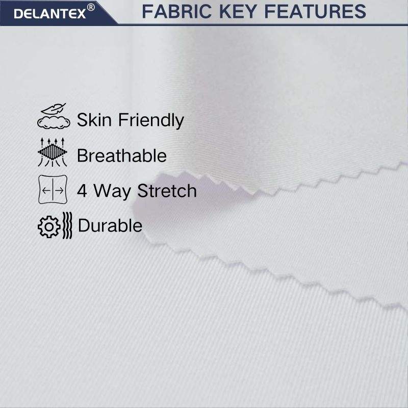 Delantex Customized Glossy White Polyester Spandex Jersey Fabric for Sportswear