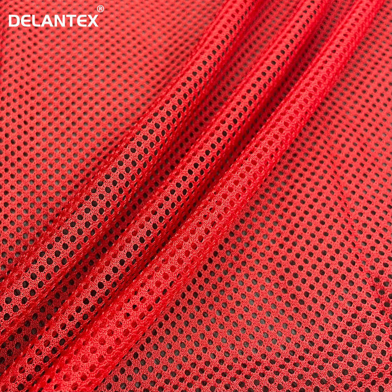 Delantex 100polyester Knitted High Quality Stretch Bird Eye Mesh Fabric for Activewear