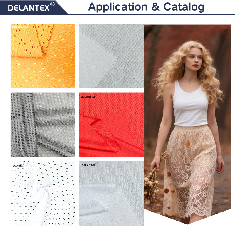 Delantex 55gsm Lightweight Mesh Fabric Can Be Used for Women's Dresses or Men's Sportswear