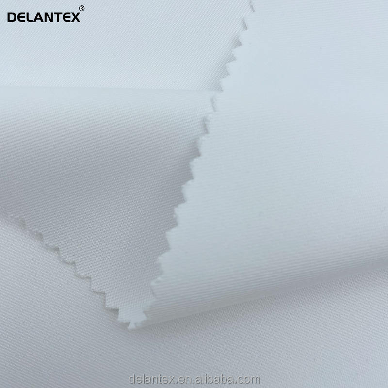 Delantex Hot Sale Thickening Cool White Fabric for Medical Uniform 100%polyester