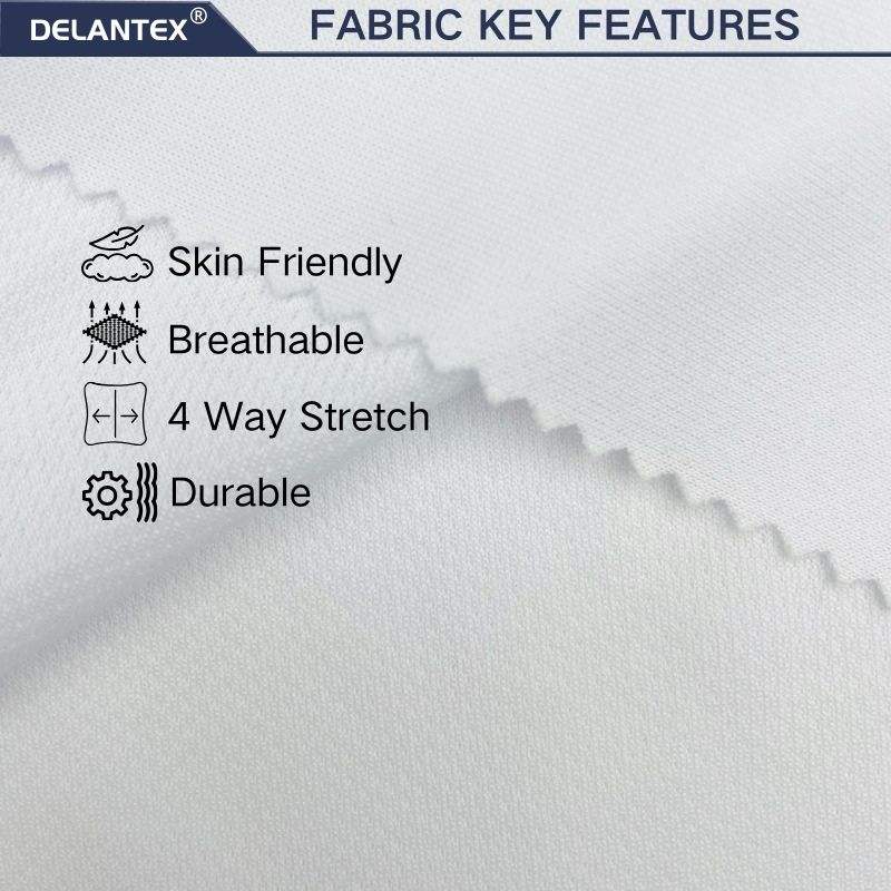 Delantex Stretch Sublimation Printing Fabric White Dot Mesh Fabric for Sport Sweatshirt